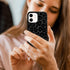 Cute Black Leopard Cheetah Print Phone Case for iPhone 12 Mini, Preppy Girls Women, 5.4"