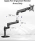 ergounion E6/W6 Extension Arm Only for Monitor Mounts, to Increase Arm Length, Perfect Upgrade for the Series Monitor