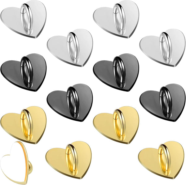 12 Pcs Cell Phone Charm Hook Rings, Adhesive Finger Grip Loop Stand for Cell Phone Tablet DIY Accessories