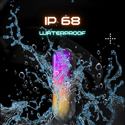 Vernte IPX5 5.3, Portable Bluetooth Speaker with Lights, Powerful Crystal Clear Sound, Waterproof, All Day Playtime, BT