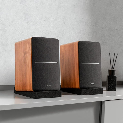 SS5 Studio Monitor Isolation Pads, High-Density Acoustic Foam Tilted Tabletop Speaker Stands for Midsize Bookshelf