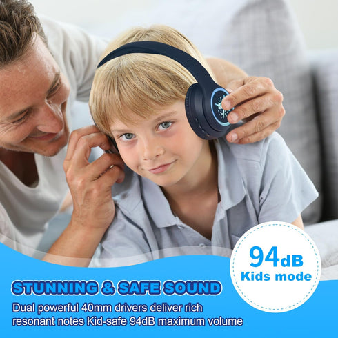 Wireless Headphones with Sword LED Lights, Kids Bluetooth Headphones for Boys Girls, Amazon Fire Tablet/Laptop/Pad
