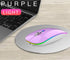 Uiosmuph LED Wireless Mouse, G12 Slim Rechargeable Silent Mouse with USB Receiver and Type C Adapter (Purple)