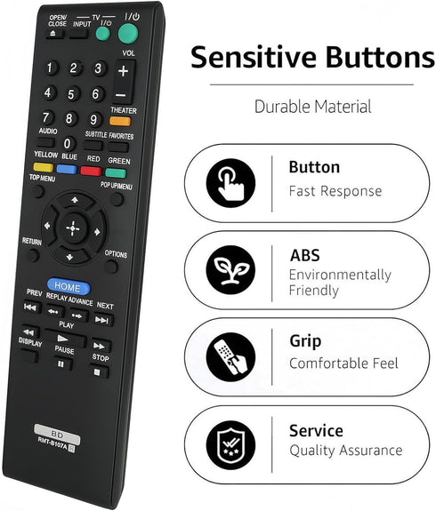 Replaced RMT-B107A Universal Remote Control – for Sony Blu-ray Remote, DVD Player, Home Theater Cinema System