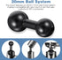 Exircy 20mm 17mm 17mm Aluminum Ball to Ball Adapter Extension Connector, Black Balls Mount Arm for GPS Devices