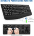 EDJO 2.4G Wireless Keyboard, Ergonomic Full Size Wireless Computer Keyboard with Wrist Rest for Windows, Mac OS
