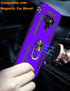 IKAZZ Military Grade Shockproof Case for Galaxy Note 9, Heavy Duty Protection with Magnetic Kickstand (Purple)