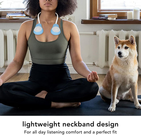 Neckband Bluetooth Speaker, Hands-Free Wireless Wearable Speaker for Home and Outdoor (Blue)