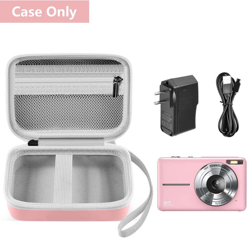 Leayjeen Digital Camera Case Compatible with Lecran/CAMKORY/IWEUKJLO/VAHOIALD/uikicon/jckduhan/akjjhfue FHD 1080P 44MP Point Digital Camera,Compact Digital Camera for Teens and Kids-Pink(Case Only)