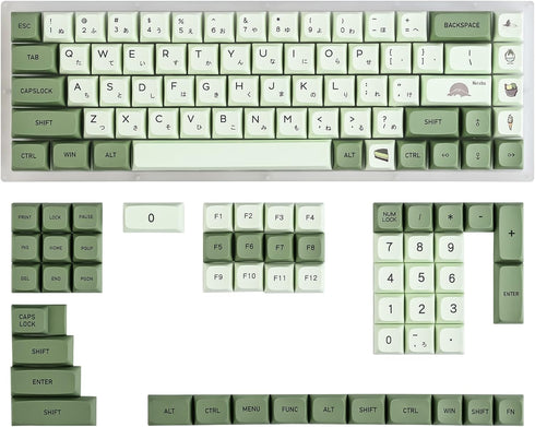 Guffercty kred GTSP XDA Profile Japanese Keycaps, 60 Percent PBT 122 Key Set for Cherry MX Covers (Matcha)