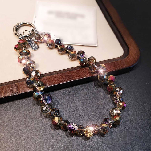 KuuGuu 2 PCS Crystal Beaded Phone Wrist Strap Sparkling Phone Charm Chain Cellphone Lanyard Chain Detachable Beaded