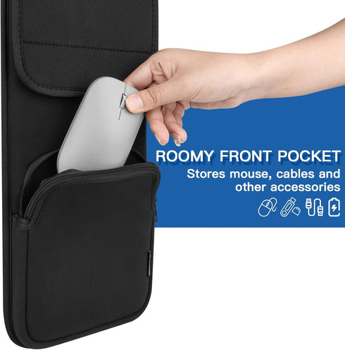 Keyboard Sleeve Travel Case for Wireless Slim Keyboards (up to 17.7 Inches), Neoprene Protective Case with Mouse Pocket