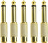 The Lord of the Tools 5PCS RCA to 1/4 Inch Adapter, Gold Plated RCA Female to 6.35mm Mono Male Plug