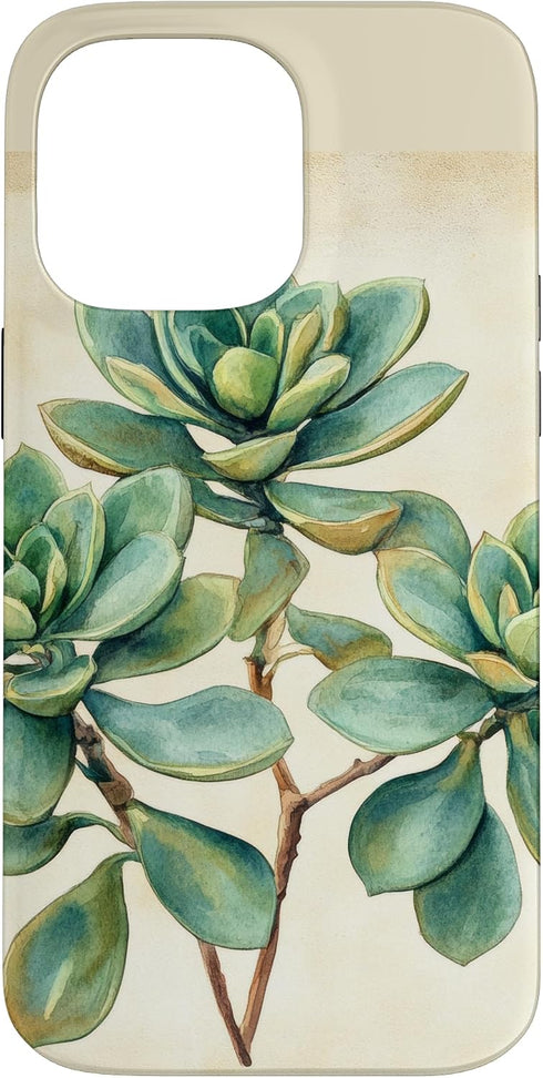 Antique Plant Botanical Art Garden DonaOnca Succulent Jade Plant Vintage Scientific Illustration Plant Case for iPhone 14 Pro