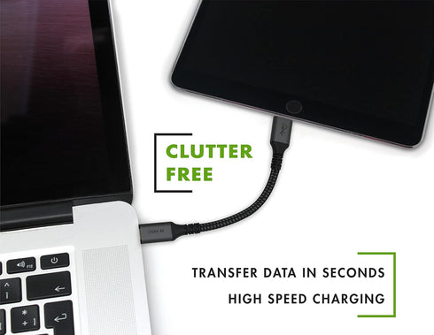 Vebner 6-Inch USB4 40Gbps 100W (20V, 5A) 3 (2-Pack) Extra Short Cable - Supports Charging - Compatible with Thunderbolt
