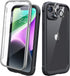 Diaclara Full Body Rugged Case for iPhone 14 Plus, with Built-in Touch Sensitive Anti-Scratch Screen Protector, Black
