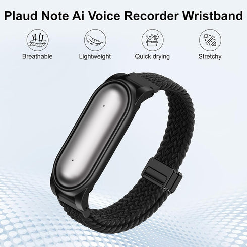 Adjustable Braided Wristband Compatible with Plaud NotePin & NotePin S AI Voice Recorder,Breathable Soft Wearable Strap