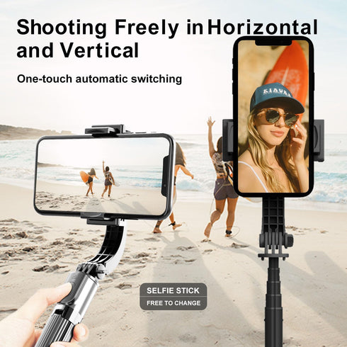 Gimbal Stabilizer for Smartphone, Selfie Stick Tripod with Remote Control, 360° Rotation for Group Selfies