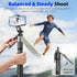 RUNNINGMT 71" 360 (71 inch-Black) Auto Pop Open Phone Tripod Stand, Selfie Stick with Bluetooth Remote for iPhone