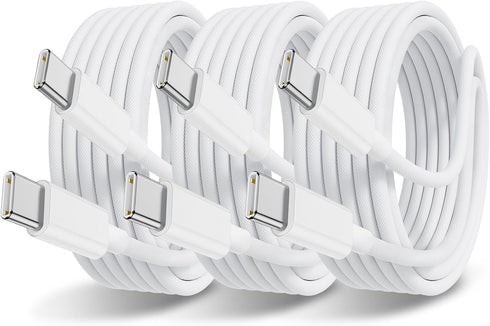 USB C Cable for iPhone 15 Charger Cord 6FT 3 Pack, 60W Woven USB C to C Replacement for iPhone 15