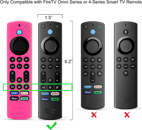 LEFXMOPHY Fire Stick 4k Max 2023 Remote Cover Replacement for Fire TV Stick 4K Max, Silicone Protective Case - Hot Pink