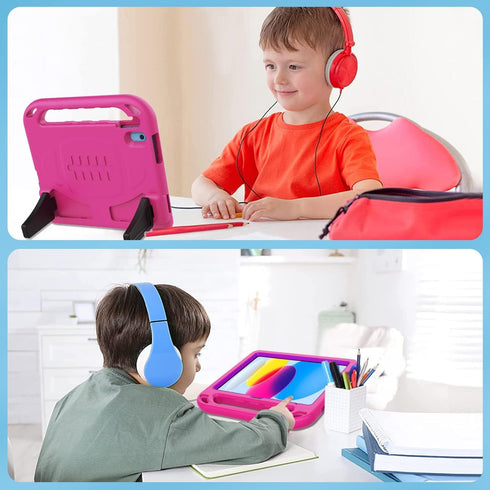BMOUO Kids Case for iPad 10th Generation 10.9 inch 2022, Shockproof with Built-in Screen Protector, Convertible Handle