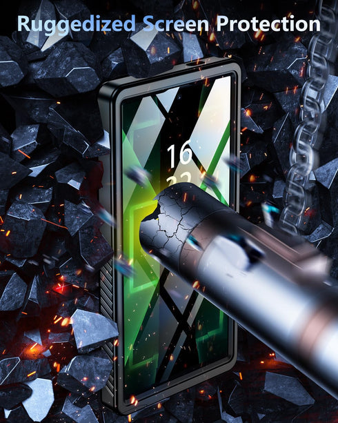 Oterkin Waterproof Case for Samsung Galaxy S24 Ultra, Built-in Screen Protector, 12FT Military Grade Protection (Black)