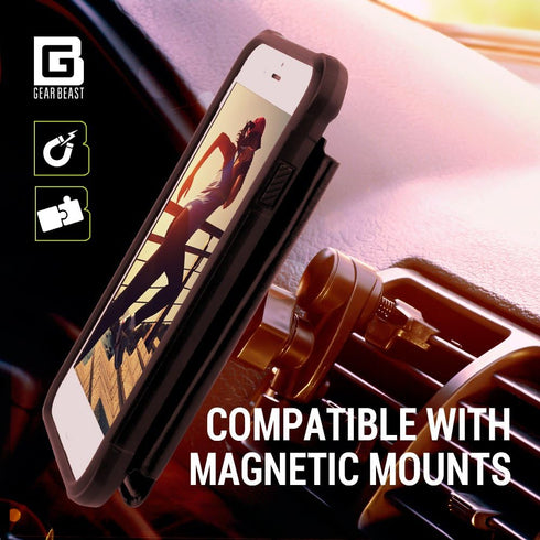 Gear Beast PU Leather Top View Wallet Case - Fits iPhone Xs/X, Flip Folio Cover with Three Card Slots and ID Holder