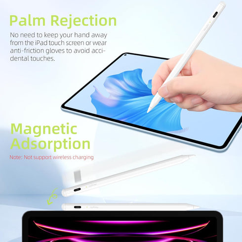 Mangotek Active Pencil Stylus Pen for iPad, Palm Rejection, Low Latency, Tilt Sensitivity, Compatible with 2018-2023