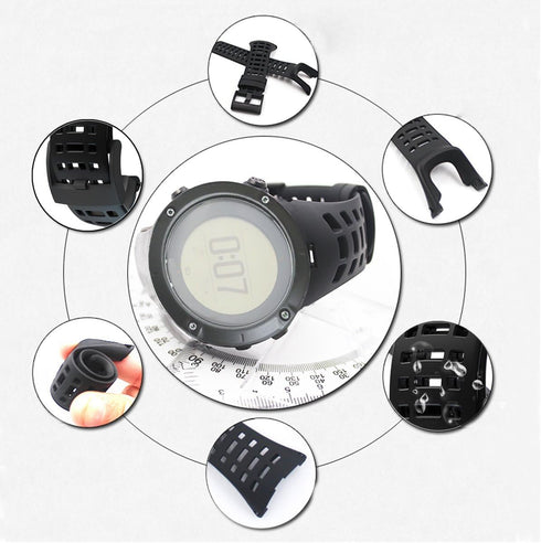 Picowe Watch Band Strap - Soft Rubber Replacement Kits, Adjustable Size, Compatible with Suunto Ambit