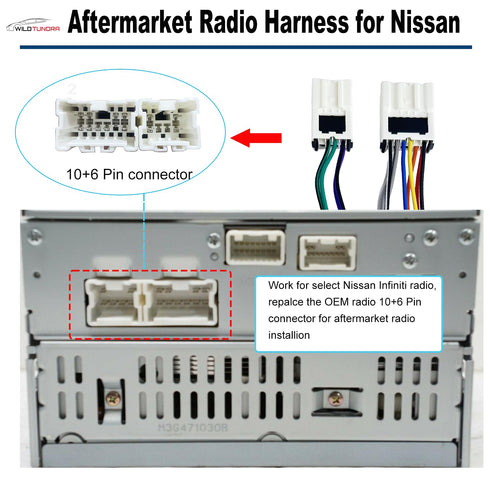 16Pin 1995-2013 1997-2012, 16Pin ISO Aftermarket Radio Harness Adapter for Nissan Infiniti Android Car Stereo Wiring