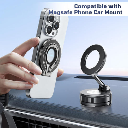 FiKavi Slim Magnetic Phone Ring Holder for Magsafe, Lightweight Phone Finger Snap Grip Kickstand Accessories Compatible