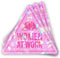 Generic Set 3Pcs Pink Women at Work Holographic Stickers Hard Hat Sticker for