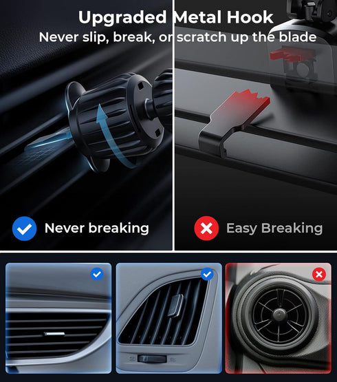 AREDAN for MagSafe Car Mount, 2-in-1 Dashboard & Air Vent Phone Holder, Strong Adhesive, 360° Rotation, Compatible with