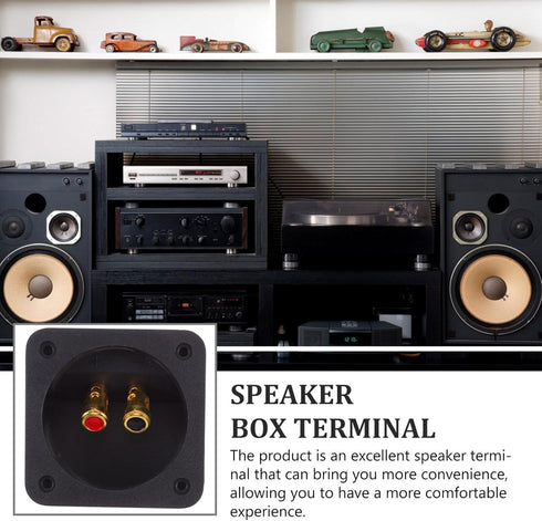 Gatuida Screw Type Binding Post 2PCS 3.1 Inch Square 2-Way Speaker Box, Subwoofer Box Speaker Terminal Plates with