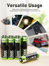 GrnOas.E 8-Pack 3000mWh 1.5V, 350mA Black Charger with Lithium-ion AA Rechargeable Batteries, Independent Slots, Fast