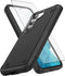 Asuwish Samsung Galaxy S23 5G Phone Case, Dual Layer Rugged Hybrid Protective Cover with Tempered Glass Screen
