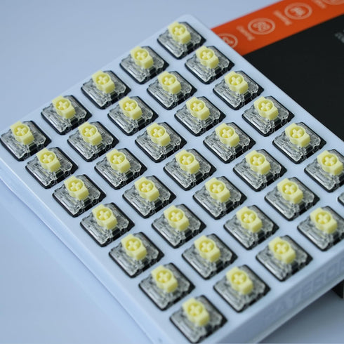 GATERON KS-33 Low Profile Banana Keyboard Switches, Tactile 65gf 3 Pin RGB LED, 35PCS Factory Pre-lubed