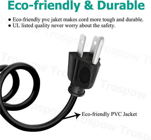 8.2ft Power Cord Replacement for Sharp Notevision PG-A20X PGA20X Epson powerlite 1781w 1795f S7 S9 1760W 1770W 1775W Projector 3 Prong Power Cord AC Cable