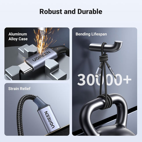 UGREEN Hi-Fi Stereo USB C to 3.5mm Audio Adapter, 10FT Male Cord for iPhone 15 Pro Max, Galaxy S23/S24 Ultra, Grey.