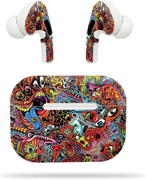 MightySkins Acid Trippy Vinyl Decal Wrap for Apple AirPods Pro, Protective and Durable Cover, Made in the USA