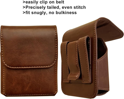 for Samsung Galaxy Z Flip 5/4/3 Belt Holster Phone Case, Leather Phone Pouch, Belt Clip Phone Holder for Motorola Razr