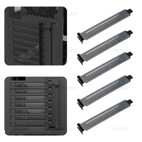 AUEAR 10 Pack Black PCI Slot Cover Hard Steel Filter Blanking Plate with Screws