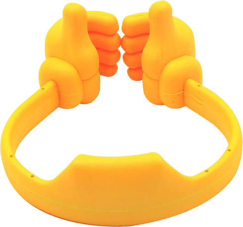 Honsky Thumbs-up Cell Phone Stand Holder, Adjustable Tablet Cradle for Desk, Universal Flexible Yellow