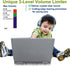 SIMOLIO Kids Headphones for School, Safe Volume Limiter with Microphone, Adjustable & Foldable Wired Headsets for