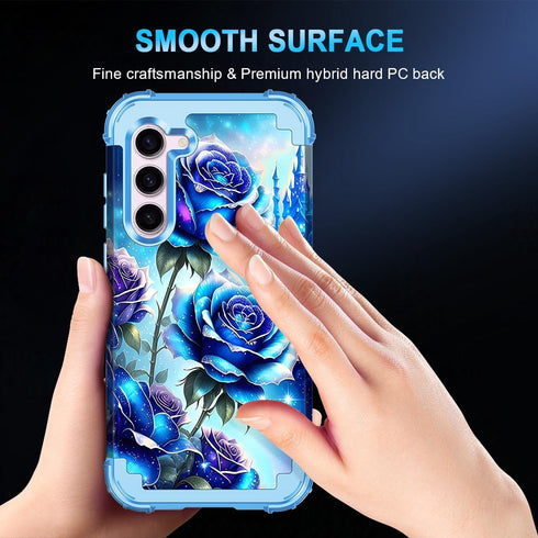 Miqala Galaxy S23 5G Case, Glow in The Dark Three Layer Heavy Duty Shockproof Full Body Protection, Hard Plastic Bumper