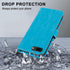 MONASAY Wallet Case for iPhone 8 Plus, iPhone 7 Plus, Light Blue Flip Folio Leather Cover with Credit Card Holder &