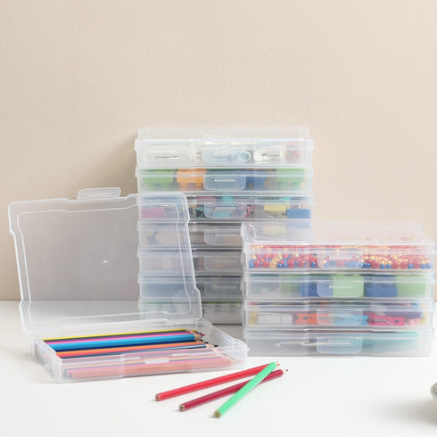 Party Club of America 10 Pack Transparent 5" x 7" Photo Storage Boxes - Organizer Cases for Photos, Picture Storage