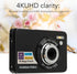FHD 4K 56MP Compact Digital Camera with 20X Zoom, Autofocus, Waterproof for Photography Vlogging