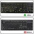 Qulkws 2 PCS Universal English Large Lettering Keyboard Stickers, English Keyboard Stickers, Big Bright Yellow